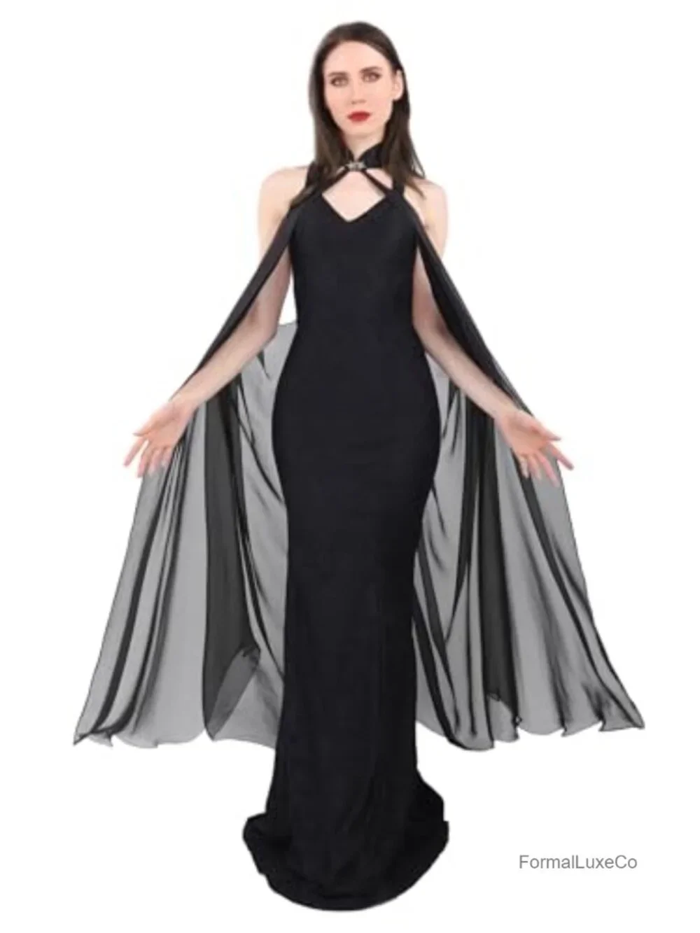 Women's Chiffon Sheer Cape Fairy Tulle Cloak Wedding Bridal Costume Shawl